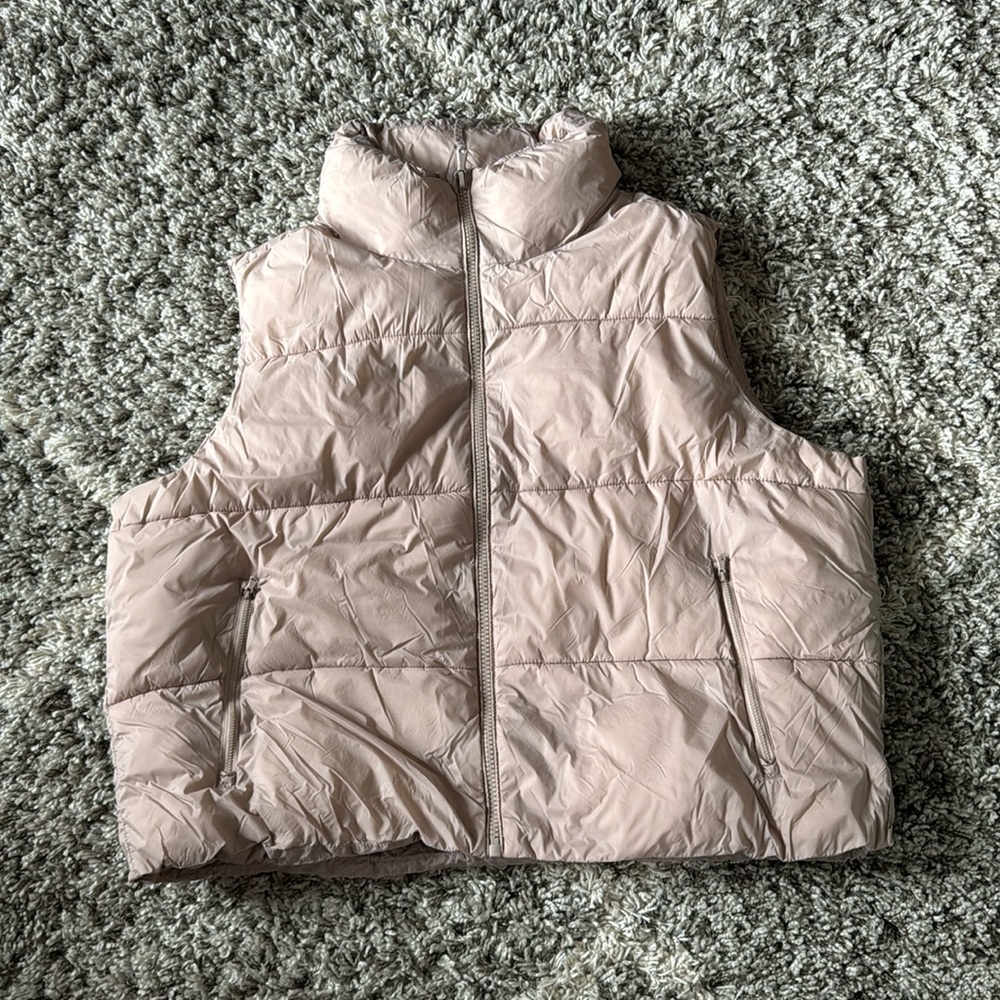 Old Navy | Baby Pink Puffer Vest With Adjustable Waist